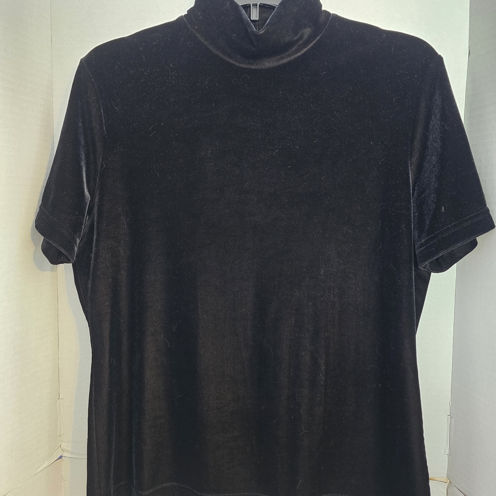 Rafaella Elegant Black Velvet Blouse